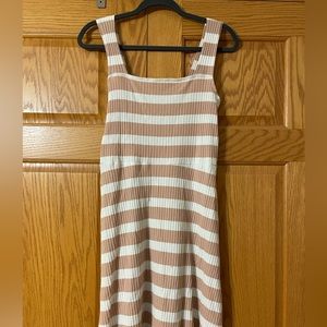 Large Pink striped stretchy dress